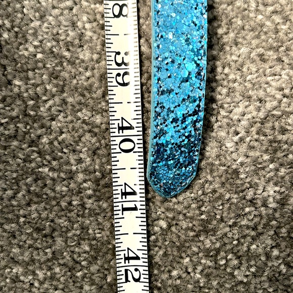 Vintage J CREW blue sequined belt. RARE! Womens M medium. NWT - Picture 4 of 6